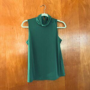 Vibrant Green Banana Republic Sleeveless High Neck Blouse